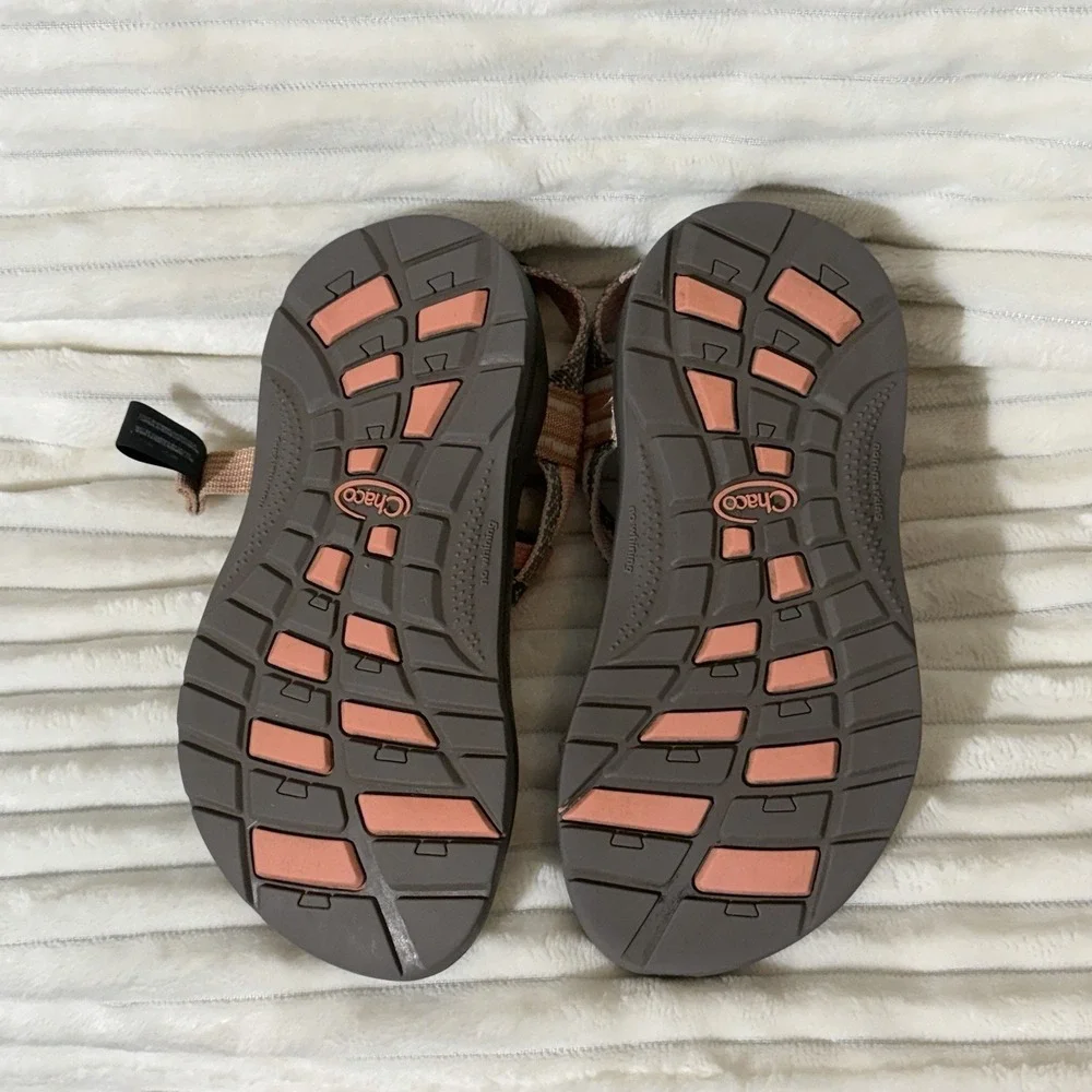Chaco Kids ZX/1 EcoTread Sandal Vegan Pink Burlap Heather Size 1 Beach Resortwea